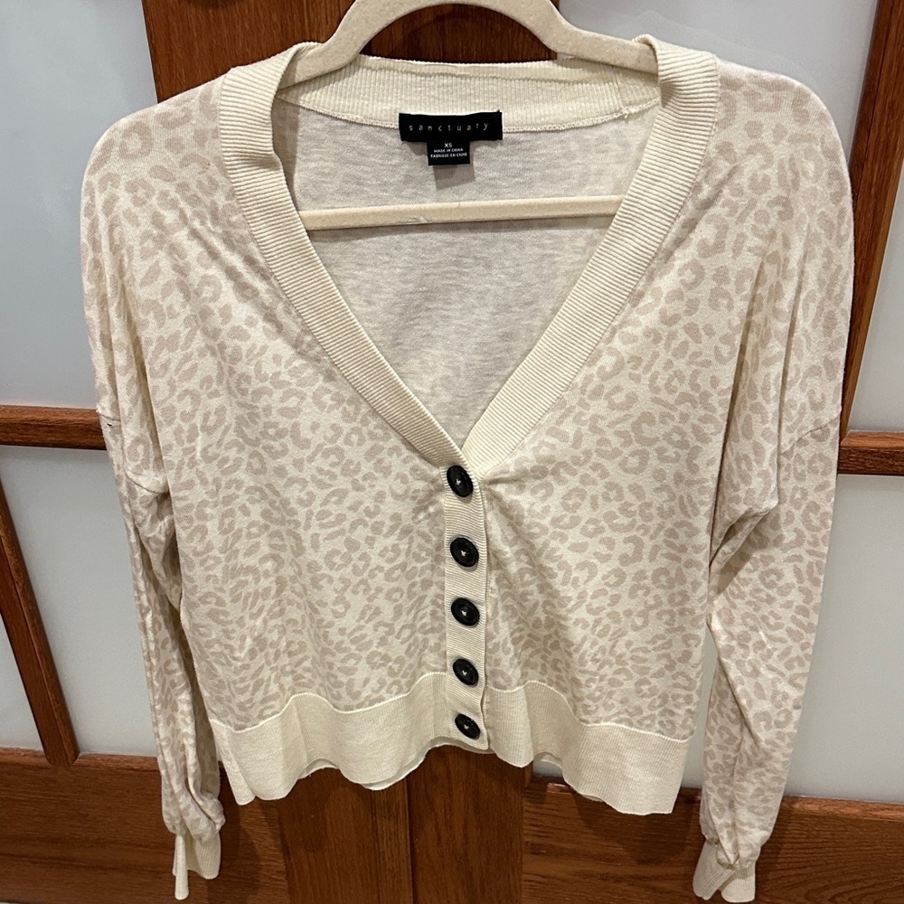 Sanctuary Beige Leopard Print Cardigan - Picture 3 of 7